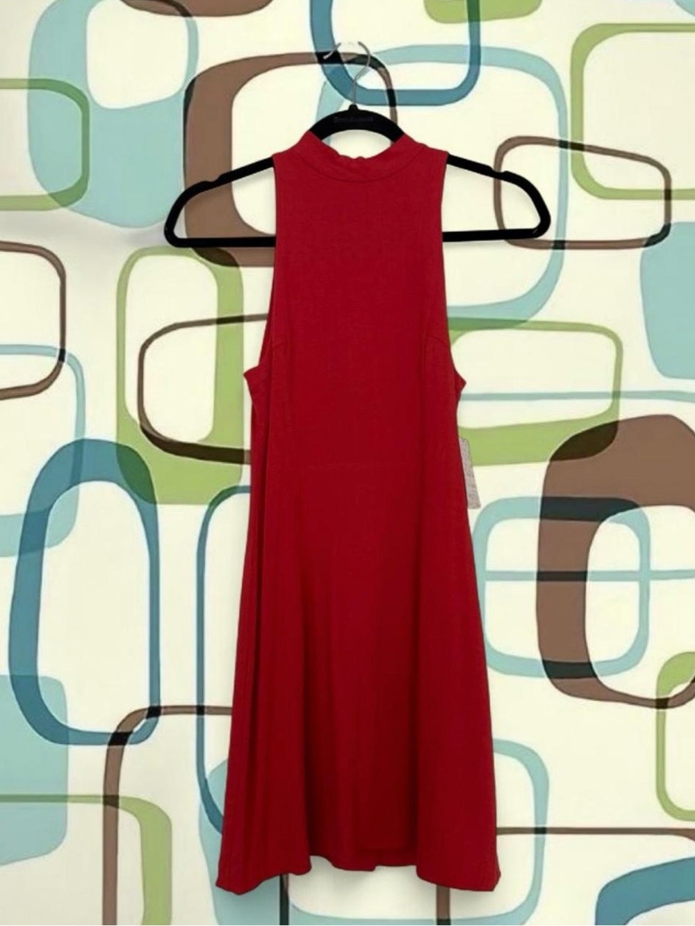 Free People Red Mock Neck
Sleeveless Dress NWT Cutout Back XS